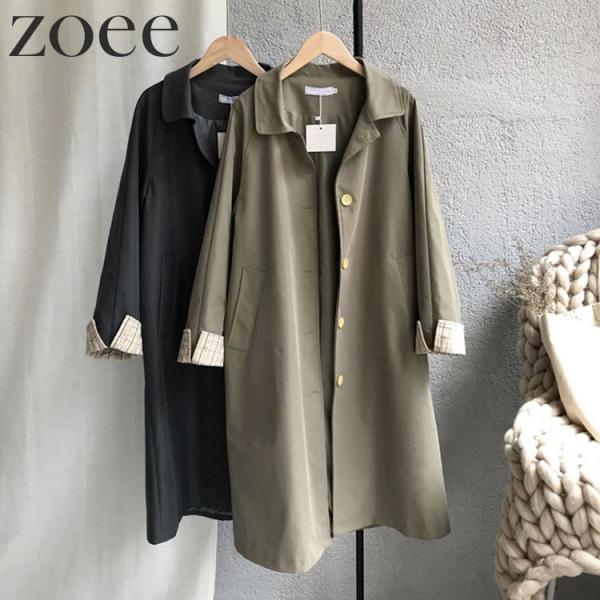 ステンカラーコート スプリングコート レディース アウター 春 無地 ロング丈 ミモレ丈 カーキ ダークグレー M L F938 Buyee Buyee Japanese Proxy Service Buy From Japan Bot Online