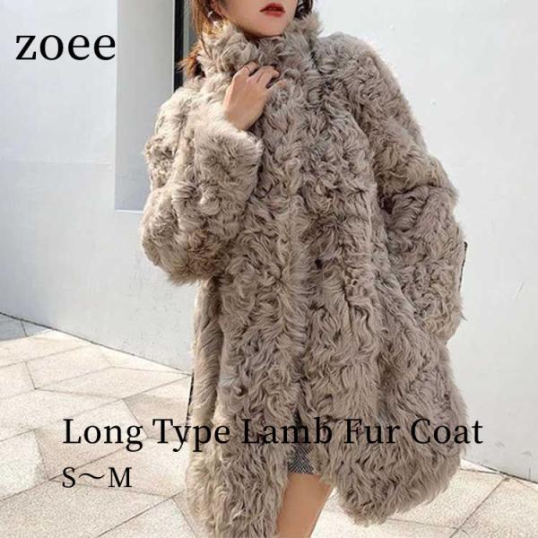 コート アウター ラムファー 巻きラムファー リアルファー ミドル 長袖