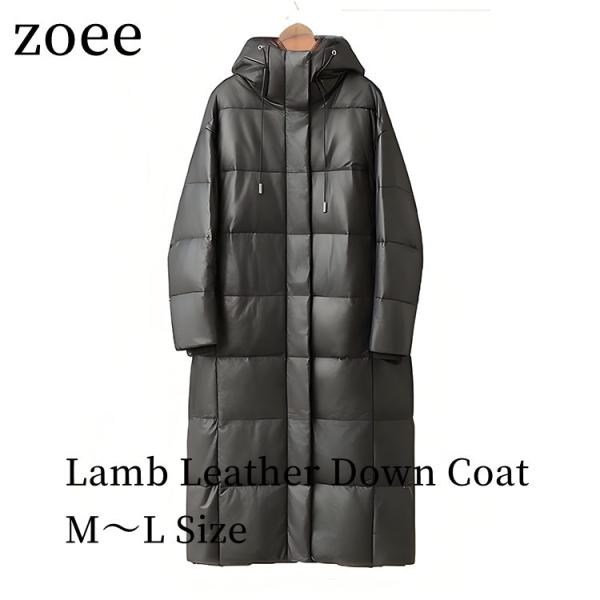 ゆか dinos So close, フード付きラムレザーダウンコート M m87101384446_1.jpg?1765265202