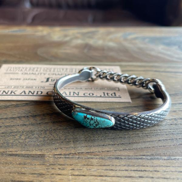 LYNCH SILVERSMITH】SCALE CUFFS TURQUOISE CLOUD MOUNTEN Mサイズ