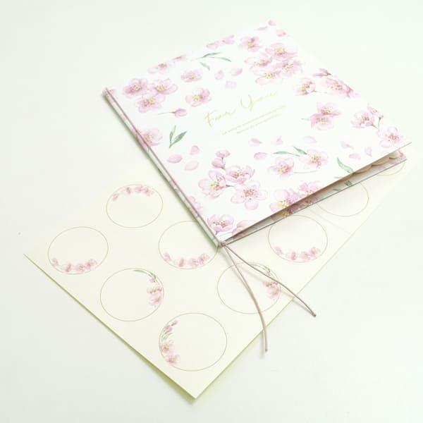 二つ折りミニ色紙フラワー メッセージシール15枚入 寄せ書き 