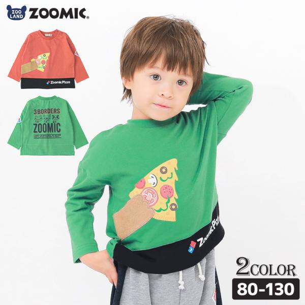 ロンT キッズ ベビー 長袖 Tシャツ 長そで tシャツ トップス キャラクター 男の子 女の子 天竺 ZOOMIC ズーミック 80cm 90cm 95cm 100cm 110cm 120cm 130cm