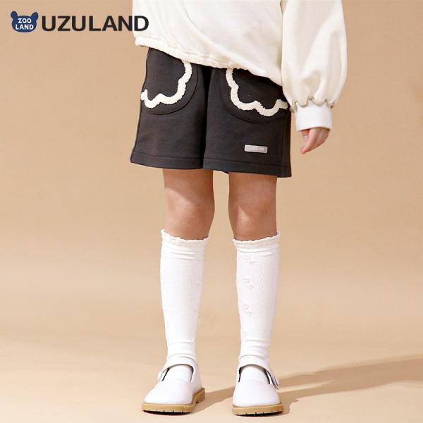ガールズ キュロット パンツ 女の子 ショートパンツ ハーフパンツ UZULAND ウズランド 子供服 キッズ ベビー ポケット 刺繍 ボトムス ズボン ショーパン