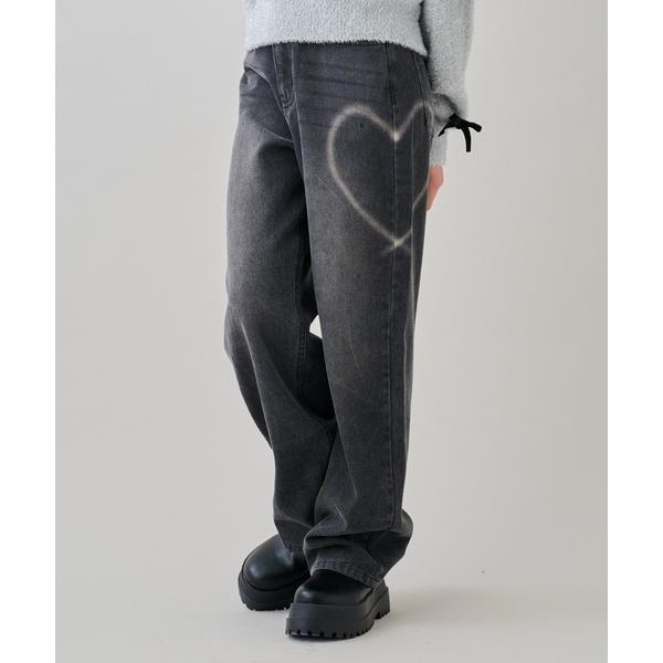 『セール実施中』ZOZO問い合わせ番号:101020848ショップ:NARUMIYA ONLINE，ナルミヤ オンラインブランド:by LOVEiT，バイラビット商品名:ハート抜染デニムパンツカテゴリ:パンツ>デニムパンツブランド品番...