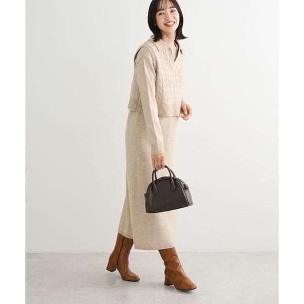 『セール実施中』ZOZO問い合わせ番号:101021003ショップ:Green Parks，グリーンパークスブランド:Green Parks，グリーンパークス商品名:SET2点ケーブルベスト+ニットワンピースカテゴリ:ワンピース/ドレス&g...