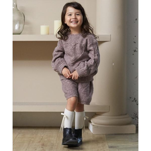 『セール実施中』ZOZO問い合わせ番号:101059970ショップ:petit main，プティマインブランド:petit main，プティマイン商品名:【リンク】ハートケーブルニットショートパンツ(セットアップ可能)カテゴリ:パンツ&gt...