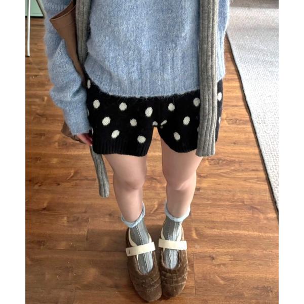 パンツ ドットニットショートパンツ レディース