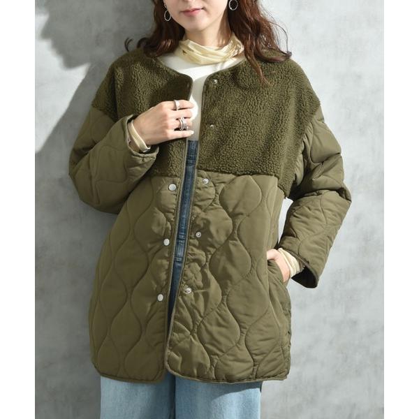 『タイムセール実施中』ZOZO問い合わせ番号:101103319ショップ:INTERPLANET/actuel，インタープラネット/アクチュエルブランド:INTERPLANET，インタープラネット商品名:ボア＊ウエーブキルトノーカラーコート...