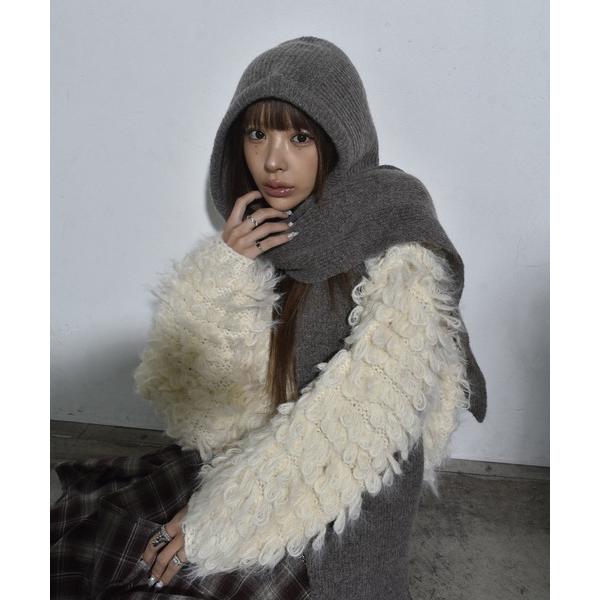 『セール実施中』ZOZO問い合わせ番号:101116058ショップ:d.i.a.，ダイヤブランド:d.i.a.，ダイヤ商品名:バラクラバ風 2WAY フード マフラー ニットカテゴリ:帽子>ニットキャップ/ビーニーブランド品番:254...