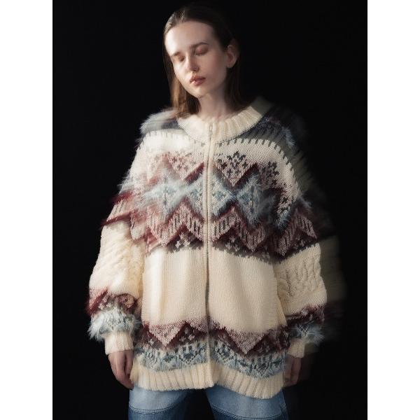 カーディガン NORDIC ZIP CARDIGAN レディース