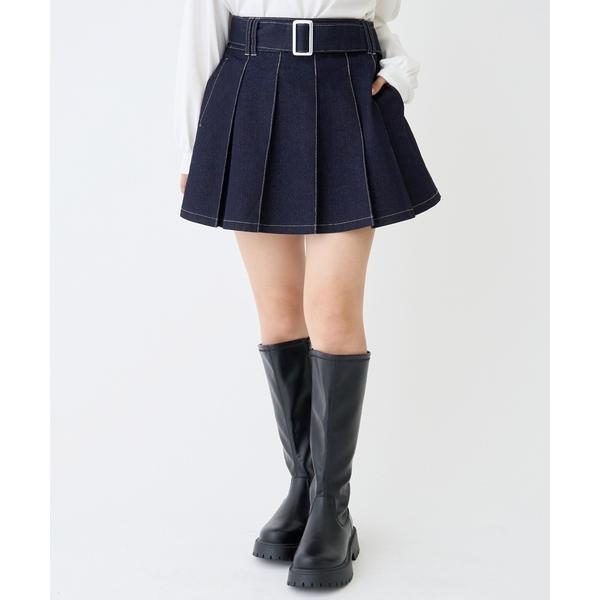 『タイムセール実施中』ZOZO問い合わせ番号:101192970ショップ:NARUMIYA ONLINE，ナルミヤ オンラインブランド:LOVETOXIC，ラブトキシック商品名:【LTXC】美脚見えベルトつきデニムプリーツスカートカテゴリ:...