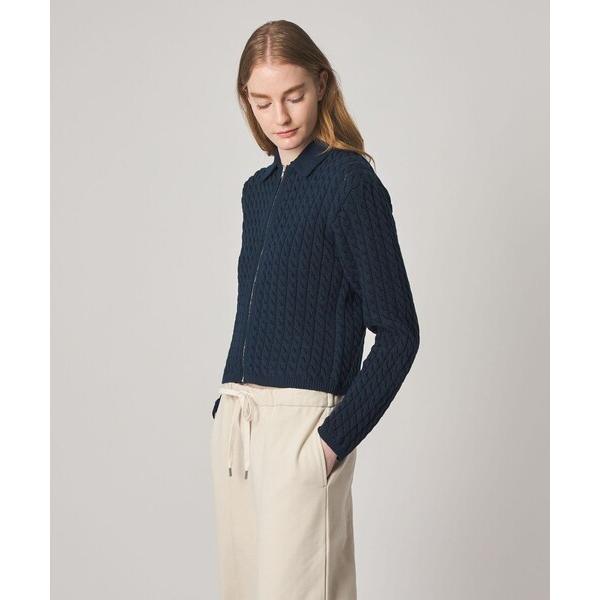 カーディガン 「Steven Alan」コットン ケーブル ジップ カーディガン レディース