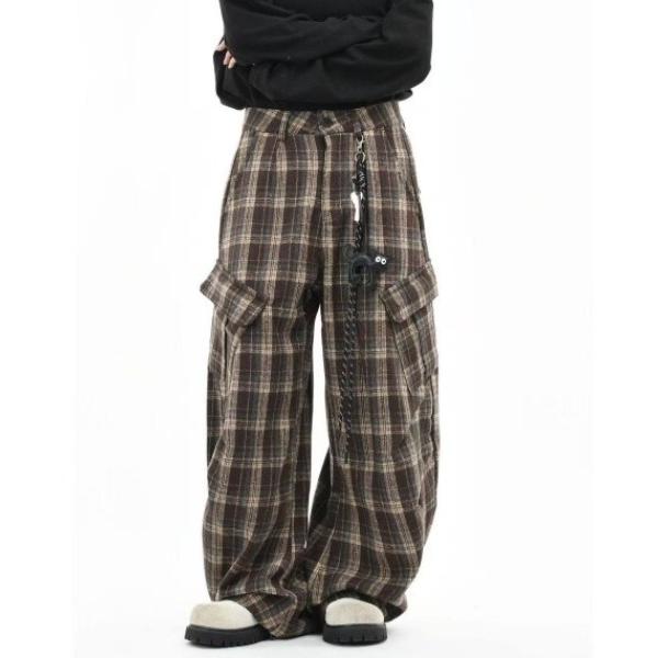 『タイムセール実施中』ZOZO問い合わせ番号:101229264ショップ:DIAVEL，ディアベルブランド:Achic，アシック商品名:チェック柄　ワイドパンツカテゴリ:パンツ>スウェットパンツブランド品番:A22514033素材:ポ...