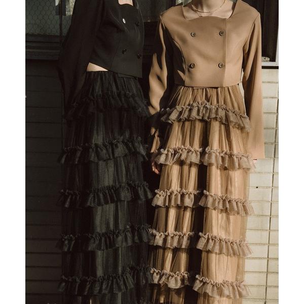 ZOZO問い合わせ番号:101233912ショップ:Dorry Doll，ドリードールブランド:et.UNiVER，エトユニベール商品名:Tiered tulle Skirt+JKカテゴリ:ワンピース/ドレス>ドレスブランド品番:10...
