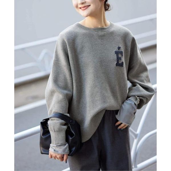 ZOZO問い合わせ番号:101242506ショップ:IENA，イエナブランド:SLOBE IENA，スローブイエナ商品名:《WEB限定カラー有り/追加3》サガラ刺繍スウェットライクニットカテゴリ:トップス>ニット/セーターブランド品番...