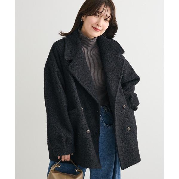 『タイムセール実施中』ZOZO問い合わせ番号:101274602ショップ:Green Parks，グリーンパークスブランド:Green Parks，グリーンパークス商品名:ブークレPコートカテゴリ:ジャケット/アウター>ピーコートブラ...