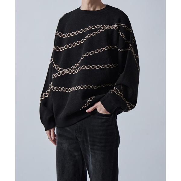 『タイムセール実施中』ZOZO問い合わせ番号:101275170ショップ:Lui's，ルイスブランド:Lui's，ルイス商品名:チェーン柄ジャガードPOカテゴリ:トップス>ニット/セーターブランド品番:LUZ2052405A0002素...