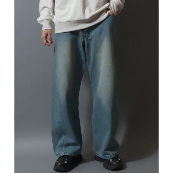 ワイドパンツ ジーンズ Wide Curved Pants/ワイドデニムカーブパンツ バレルレッグパンツ ジーンズ デニムパンツ ボトムス メンズ レディース ユニセックス