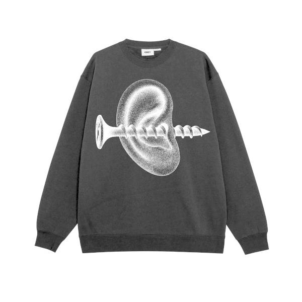 トレーナー スウェット OBEY RECORDS EAR CREWNECK（オベイ レコーズ イヤー クルーネック） メンズ