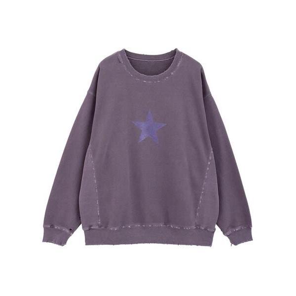 トレーナー スウェット STAR DAMAGED SWEAT レディース メンズ