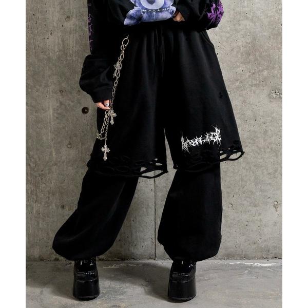 ZOZO問い合わせ番号:101448741ショップ:A AM STUDIO，エーエム スタジオブランド:Amilige，アミリージュ商品名:ウォレットチェーン付きダメージ裏毛パンツカテゴリ:パンツ>スウェットパンツブランド品番:825...