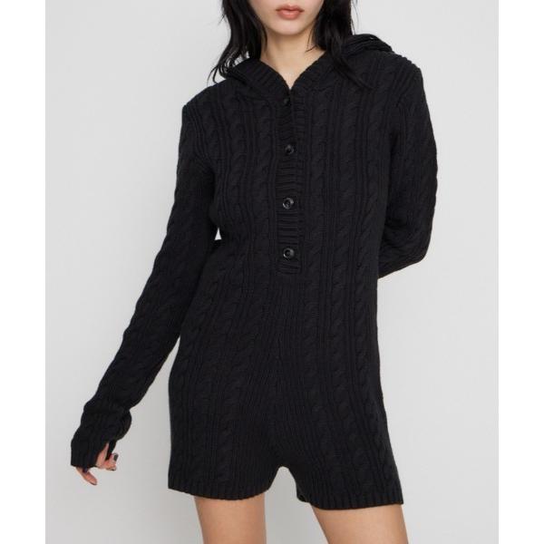 ZOZO問い合わせ番号:101450167ショップ:LAGUA GEM，ラグア ジェムブランド:LAGUA GEM，ラグアジェム商品名:HOODIE CABLE ロンパースカテゴリ:オールインワン・サロペット>つなぎ/オールインワンブ...