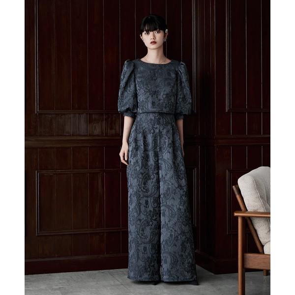 ZOZO問い合わせ番号:101530983ショップ:bflat，ビーフラットブランド:etoll.，エトル商品名:ジャガードクロップブラウス＆タックワイドパンツセットアップカテゴリ:ワンピース/ドレス>パンツドレスブランド品番:et0...