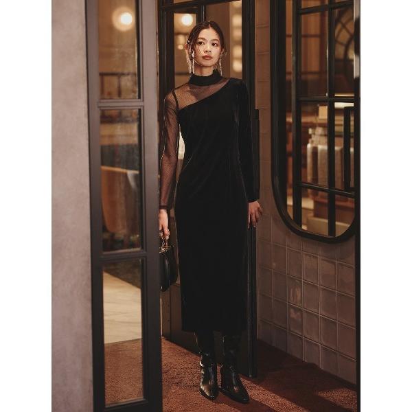 ZOZO問い合わせ番号:101540623ショップ:anuans，アニュアンスブランド:anuans，アニュアンス商品名:シアーコンビタイトワンピースカテゴリ:ワンピース/ドレス>ワンピースブランド品番:1525630213素材:表地...