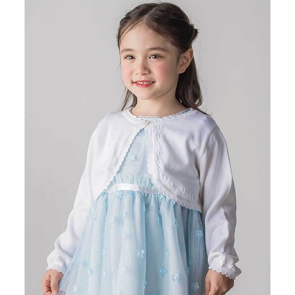 ZOZO問い合わせ番号:101725143ショップ:BEBE ONLINE STORE，ベベ オンラインストアブランド:SLAP SLIP，スラップスリップ商品名:縁スカラップパール調ボタンニットカーディガン(110~130cm)カテゴリ:...