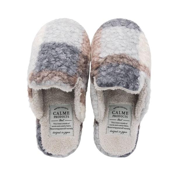 ZOZO問い合わせ番号:101763615ショップ:Rora，ローラブランド:BACKYARD FAMILY，バックヤードファミリー商品名:カルム プードルボアチェックスリッパカテゴリ:インテリア>ルームシューズ/スリッパブランド品番...