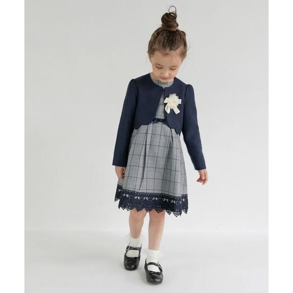 『タイムセール実施中』ZOZO問い合わせ番号:101830725ショップ:branshes，ブランシェスブランド:branshes，ブランシェス商品名:【フォーマル】ジャケット＋グレンチェックジャカードワンピース＋コサージュ　３点セットカテ...