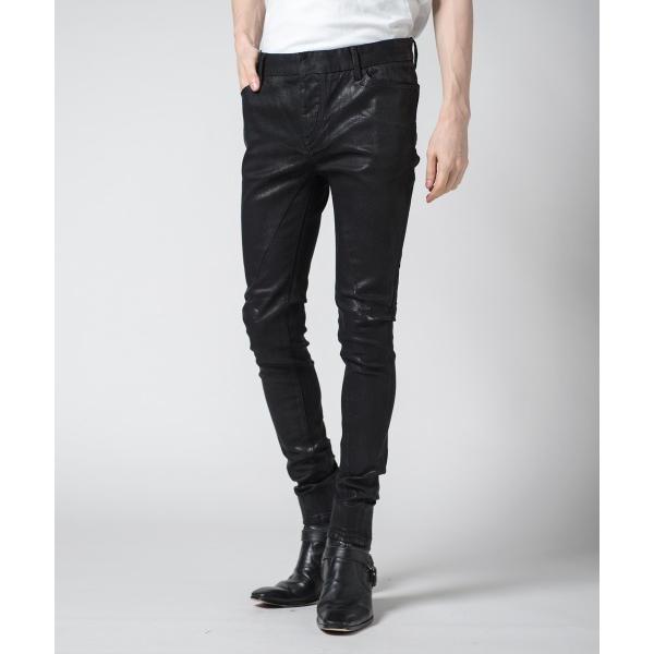 ジーンズ FOREST GATE-LEATHER LOOK(フォレストゲート-レザールック)コーティング ストレッチ スキニーパンツ メンズ レディース