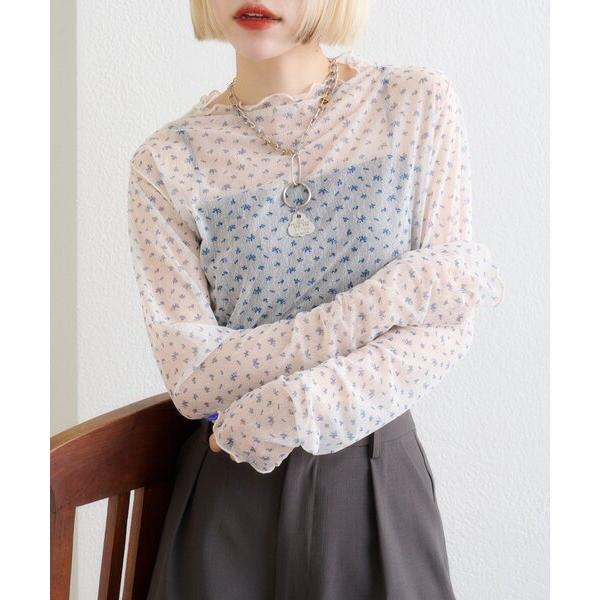 tシャツ シアーハイネックプルオーバー レディース