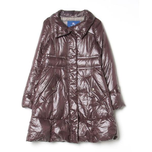 「BURBERRY BLUE LABEL」 ダウンコート 40 ブラウン レディース