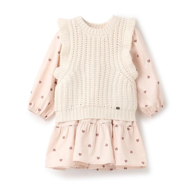 ZOZO問い合わせ番号:102072233ショップ:petit main，プティマインブランド:petit main，プティマイン商品名:【リンク】ベストつきワンピースカテゴリ:ワンピース/ドレス>シャツワンピースブランド品番:966...