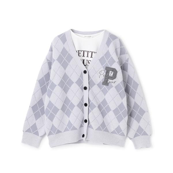 ZOZO問い合わせ番号:102072262ショップ:NARUMIYA ONLINE，ナルミヤ オンラインブランド:pom ponette junior，ポンポネットジュニア商品名:ジャカードアーガイルカーディガン＆インナーセットカテゴリ:ト...