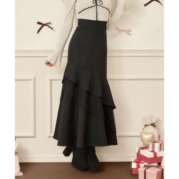 ZOZO問い合わせ番号:102106147ショップ:apres jour，アプレジュールブランド:apres jour，アプレジュール商品名:ハイウエストフリルマーメイドスカートカテゴリ:スカート>スカートブランド品番:639820素...