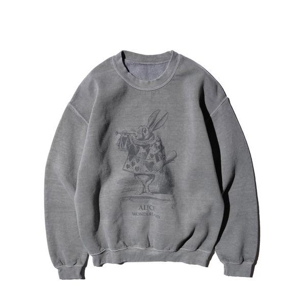 トレーナー スウェット THRIFTY LOOK スリフティルック/ ”WHITE RABBIT”CREW アリスインワンダーランド メンズ レディース