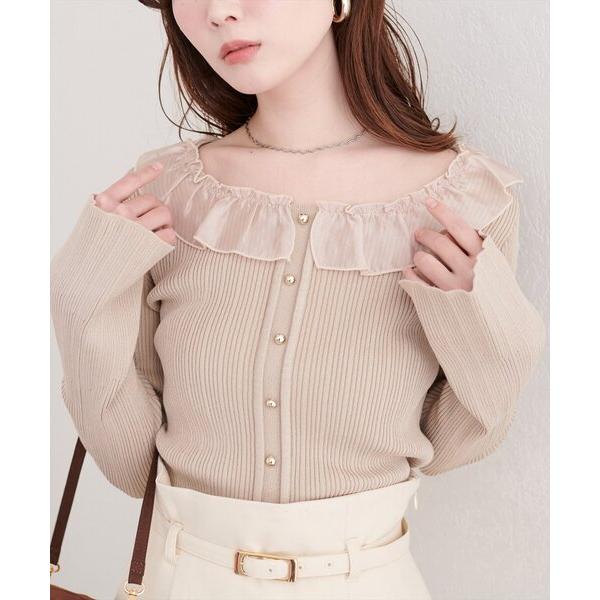 ZOZO問い合わせ番号:102222739ショップ:natural couture，ナチュラルクチュールブランド:natural couture，ナチュラルクチュール商品名:異素材フリルニットカテゴリ:トップス>ニット/セーターブラン...