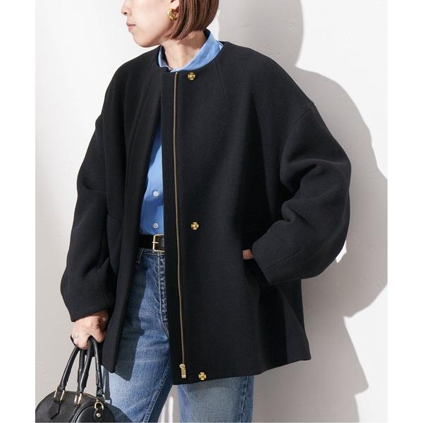 「journal standard L'essage」 ノーカラーコート 38 ネイビー レディース