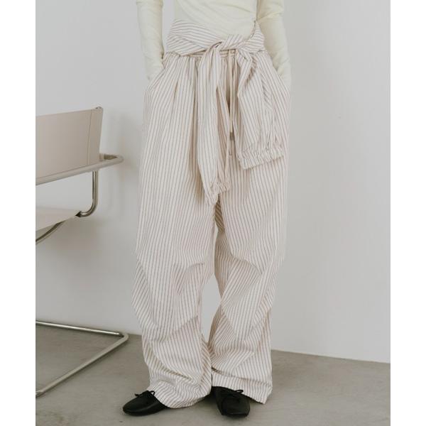 ワイドパンツ パンツ 腰巻き風アソートイージーパンツ レディース