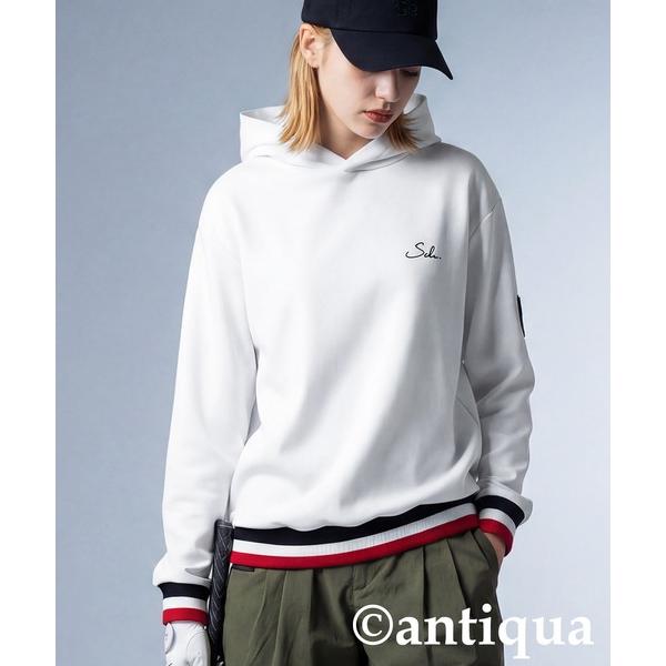 アンティカ antiqua パーカー 配色ライン リブ フーディー レディース メンズ