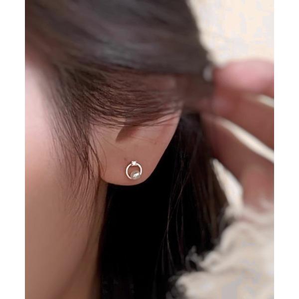 ピアス 「MASHIRO」サークルドットアクリルパールペアピアス(MA/EK491) メンズ レディース