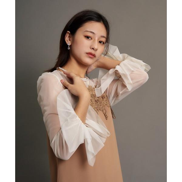 ドレス frill sleeve box dress