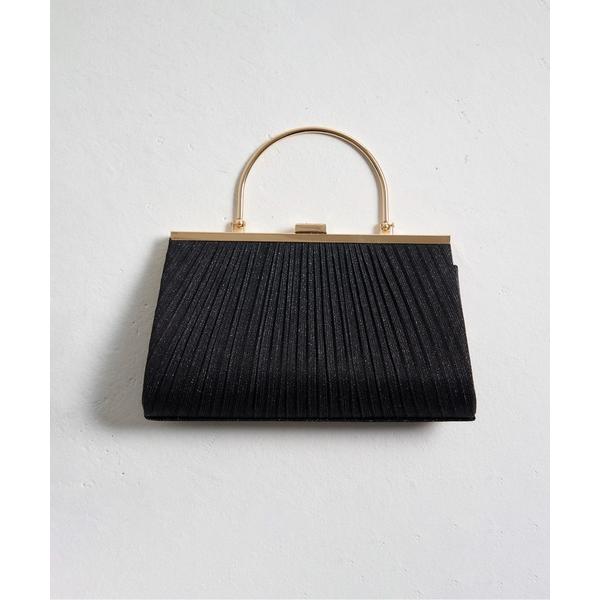 ハンドバッグ pleats lame hand bag