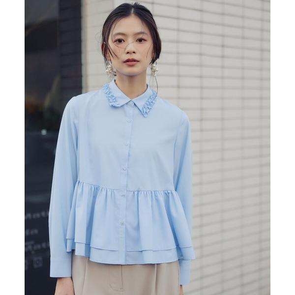 ZOZO問い合わせ番号:102376728ショップ:NATURAL BEAUTY BASIC，ナチュラルビューティーベーシックブランド:NATURAL BEAUTY BASIC，ナチュラルビューティーベーシック商品名:◇フリルカラーシャツカ...