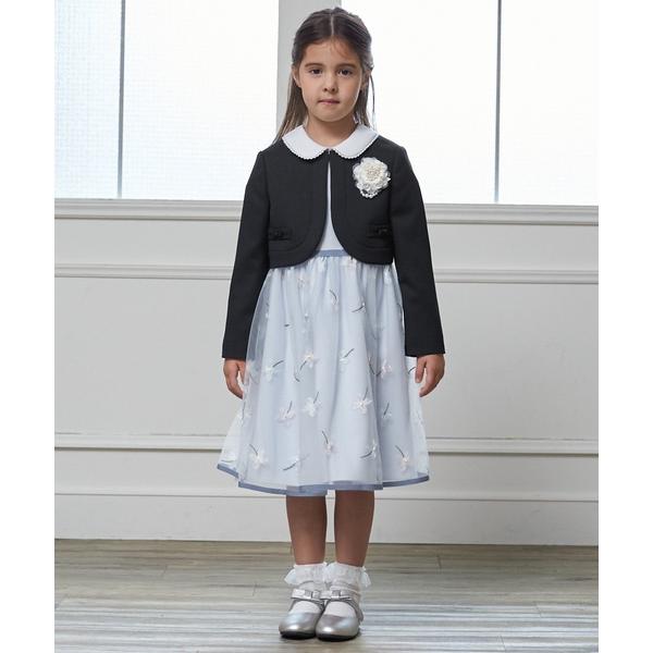 ZOZO問い合わせ番号:102376847ショップ:petit main，プティマインブランド:petit main，プティマイン商品名:【フォーマル】フラワー刺しゅうOP+衿つきJKセットカテゴリ:フォーマルスーツ/小物>スーツセッ...