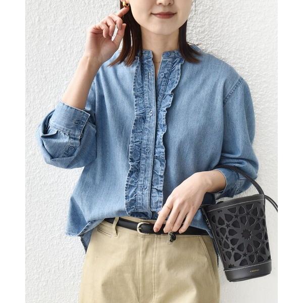 ZOZO問い合わせ番号:102455458ショップ:SHIPS for women，シップス フォー ウィメンブランド:SHIPS，シップス商品名:【WEB限定】〈洗濯機可能〉ライトオンス フリル デニム シャツカテゴリ:トップス>シ...