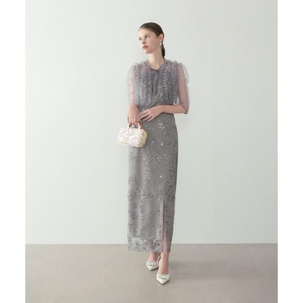 『タイムセール実施中』ZOZO問い合わせ番号:102503002ショップ:Leja，レジャブランド:Leja，レジャ商品名:【LEJA】チュールフリルボレロフラワースパンコールＩラインワンピースドレス2点セット美脚効果結婚式 パーティードレ...