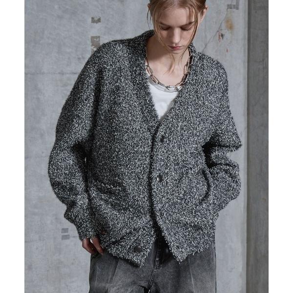 カーディガン 「SERACE」Tweed like mix color v-neck cardigan / ツイードライクミックスカラーVネックカーディガン メンズ レディース